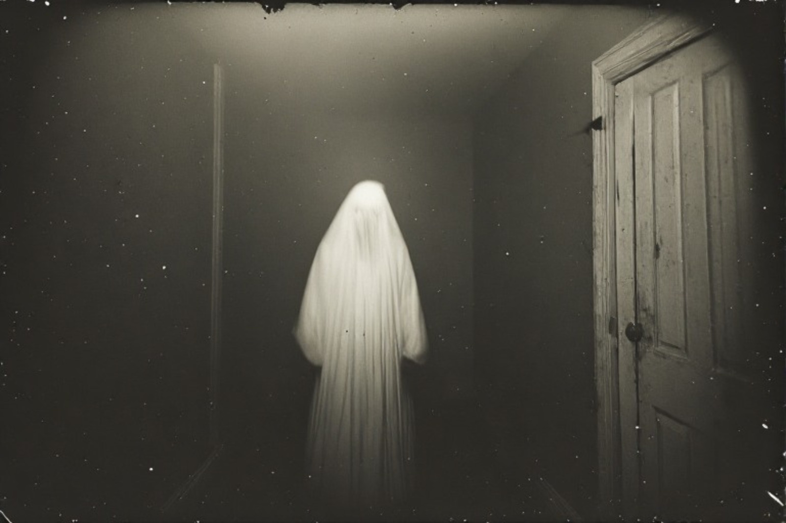 Creepy Ghost In Scary House  4x6 Photo