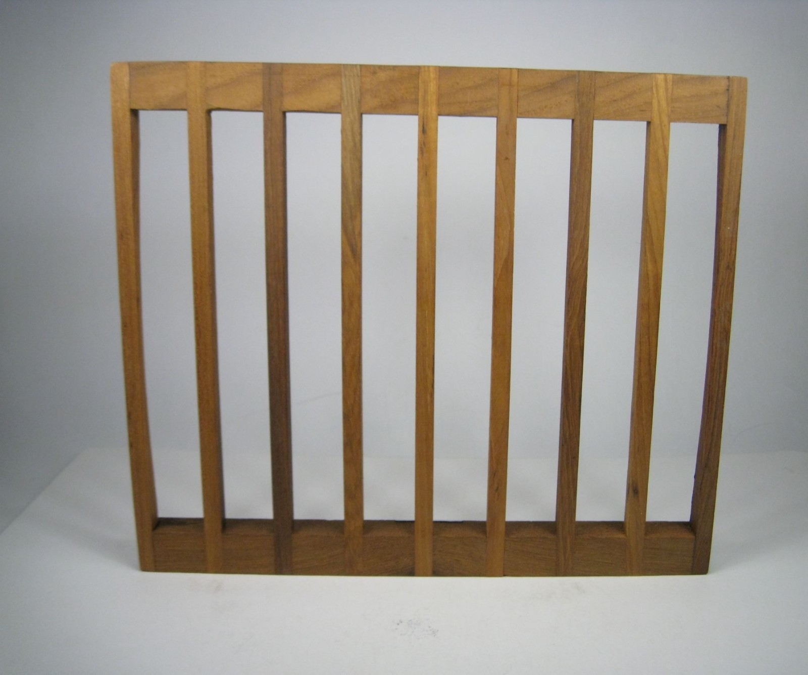Kalmar Teak Wood Trivet Rectangle Slatted Danish MCM Scandinavian 11 inch Wooden