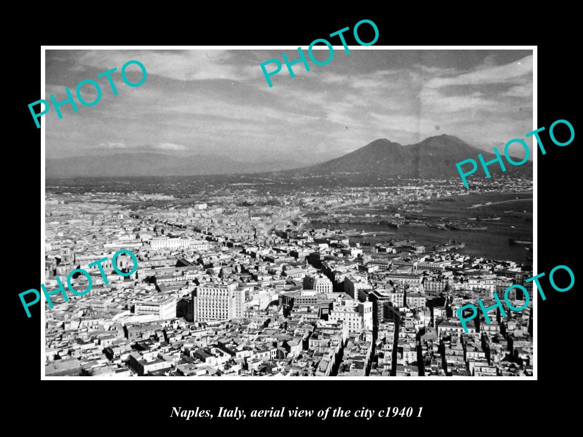 Naples Italy Aerial View Of The City c1940 2 Old Large Historic Photo
