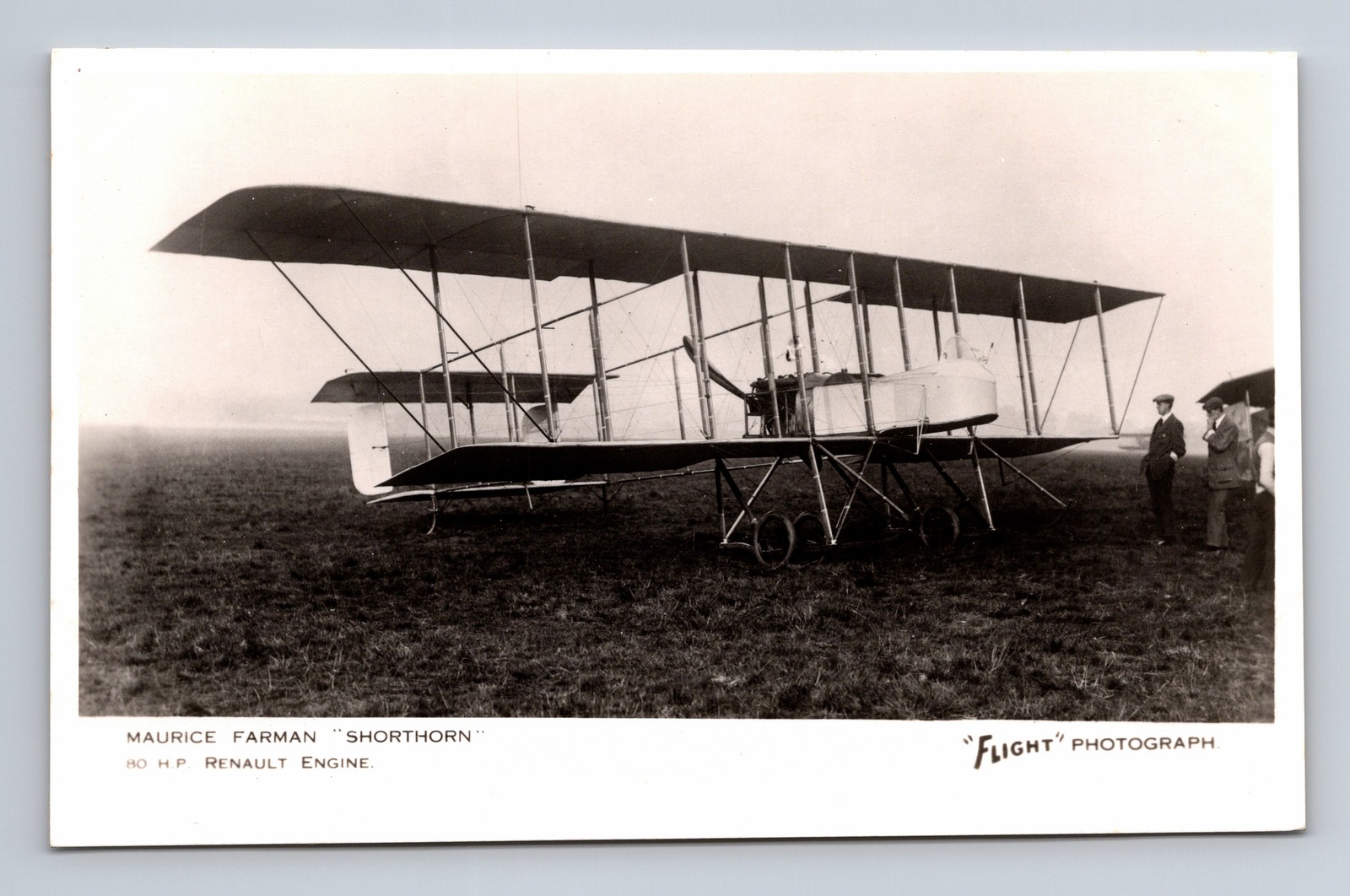 RPPC RFC Maurice Farman Shorthorn Recon Biplane FLIGHT Photograph Postcard RPPC RFC Maurice Farman Shorthorn Recon Biplane FLIGHT Photograph Postcard