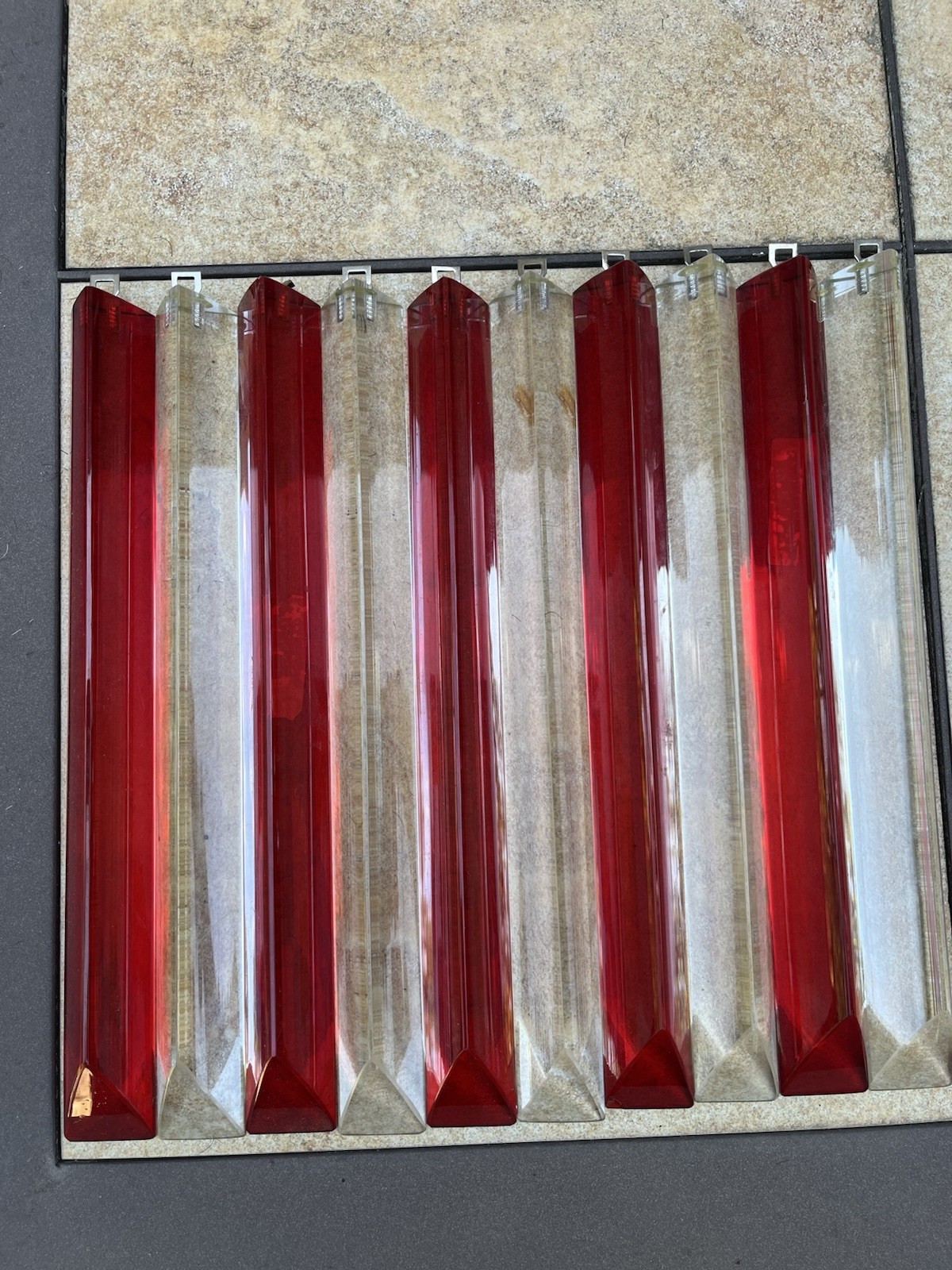 Vintage Lot Of 10 Venini Murano Crystal Chandelier Prisms Venetian Glass 11”