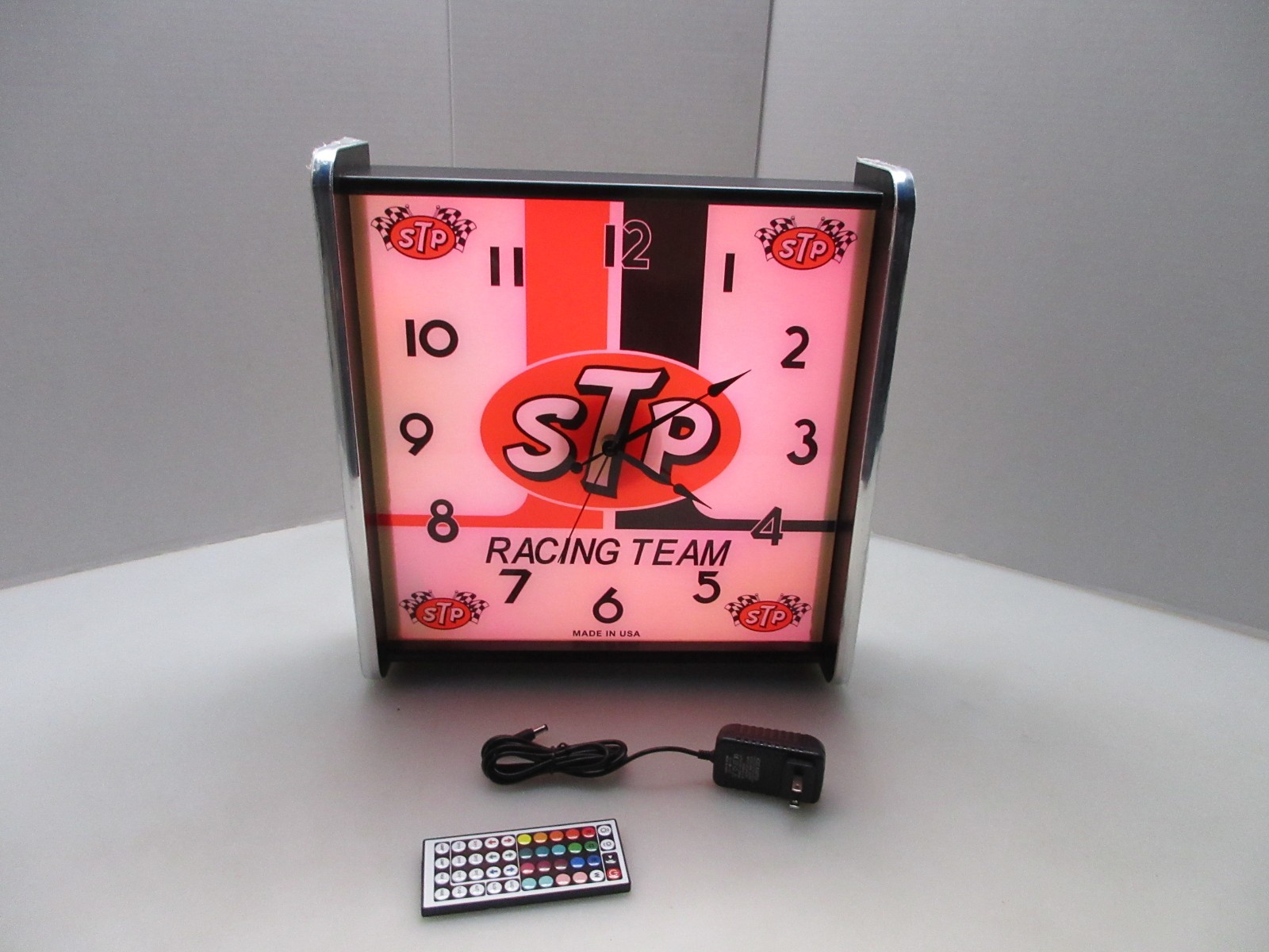 STP Racing Team LED light up Advertising wall clock Brand New
