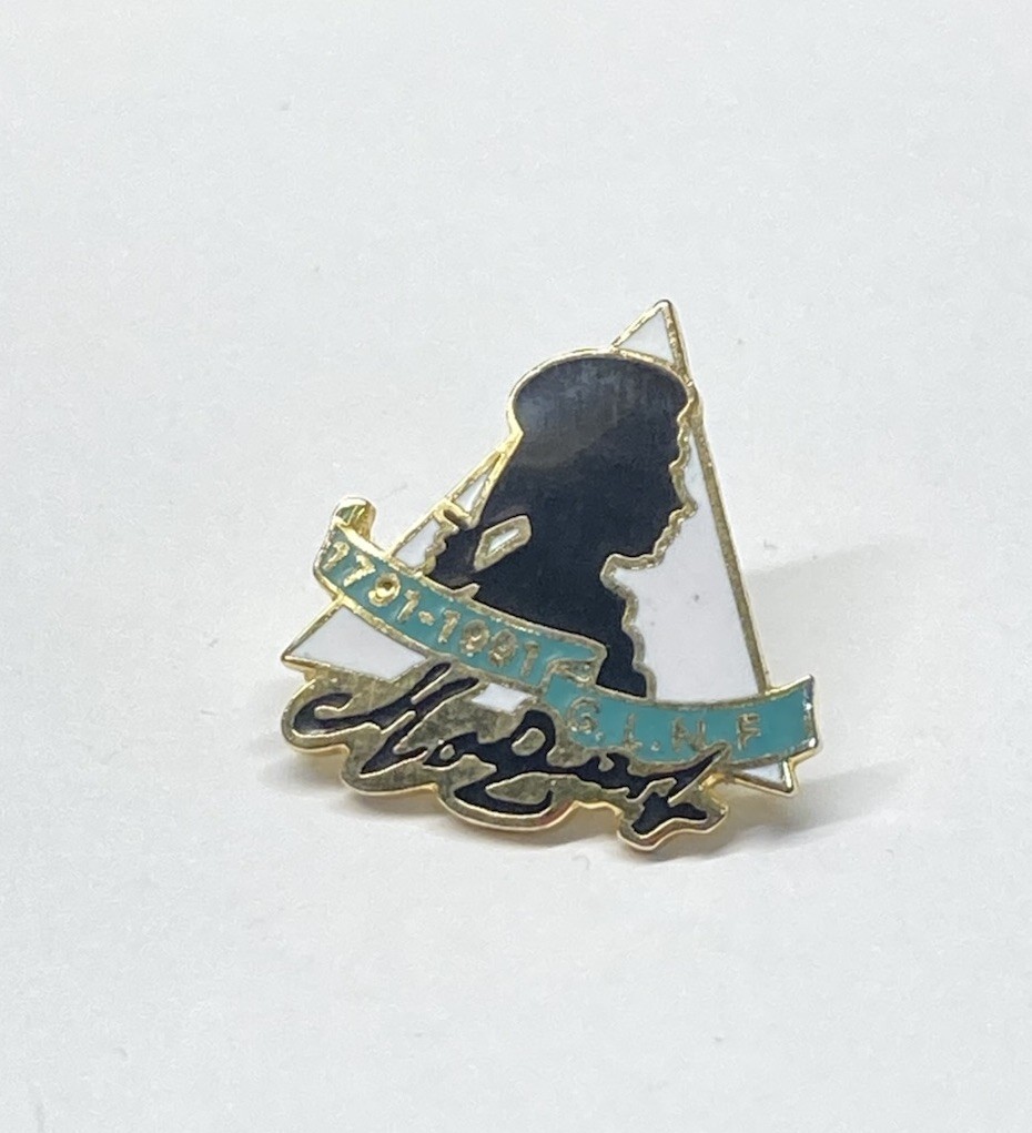 Vintage Grand Masonic Lodge Of France Enamel Pin 200 Years Of Mozart Death