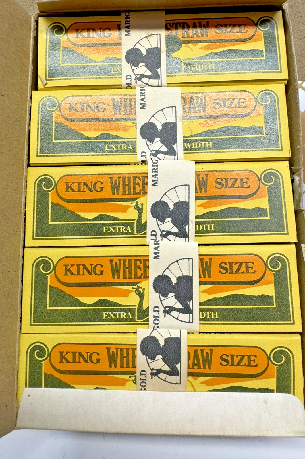 Vintage Marigold King Size Wheetstraw Extra Width Unused Full Box Vintage Marigold King Size Wheetstraw Extra Width Unused Full Box