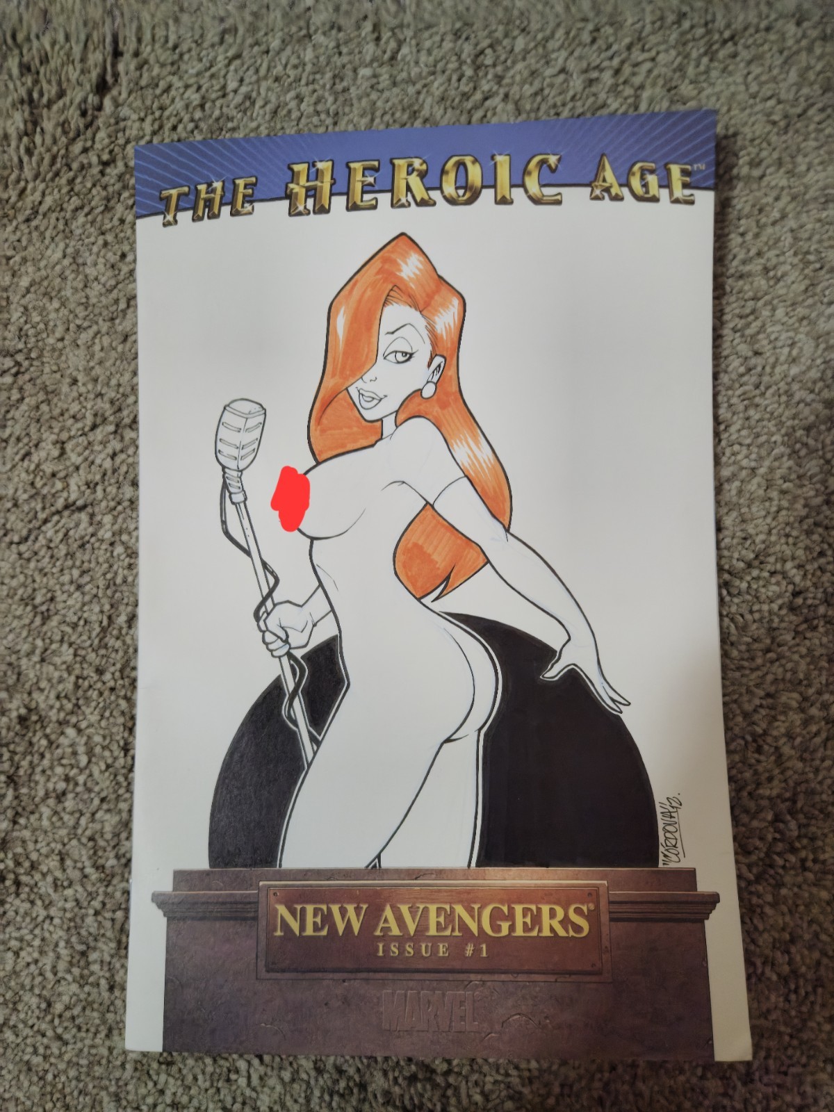 The Heroic Age New Avengers #1 Marvel Sketch Cover Rene Cordova. The Heroic Age New Avengers #1 Marvel Sketch Cover Rene Cordova.