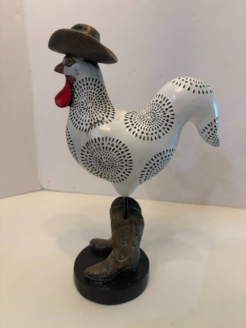 Vintage western Cow Boy Poultry In Motion Rooster Kitchen Decor 12