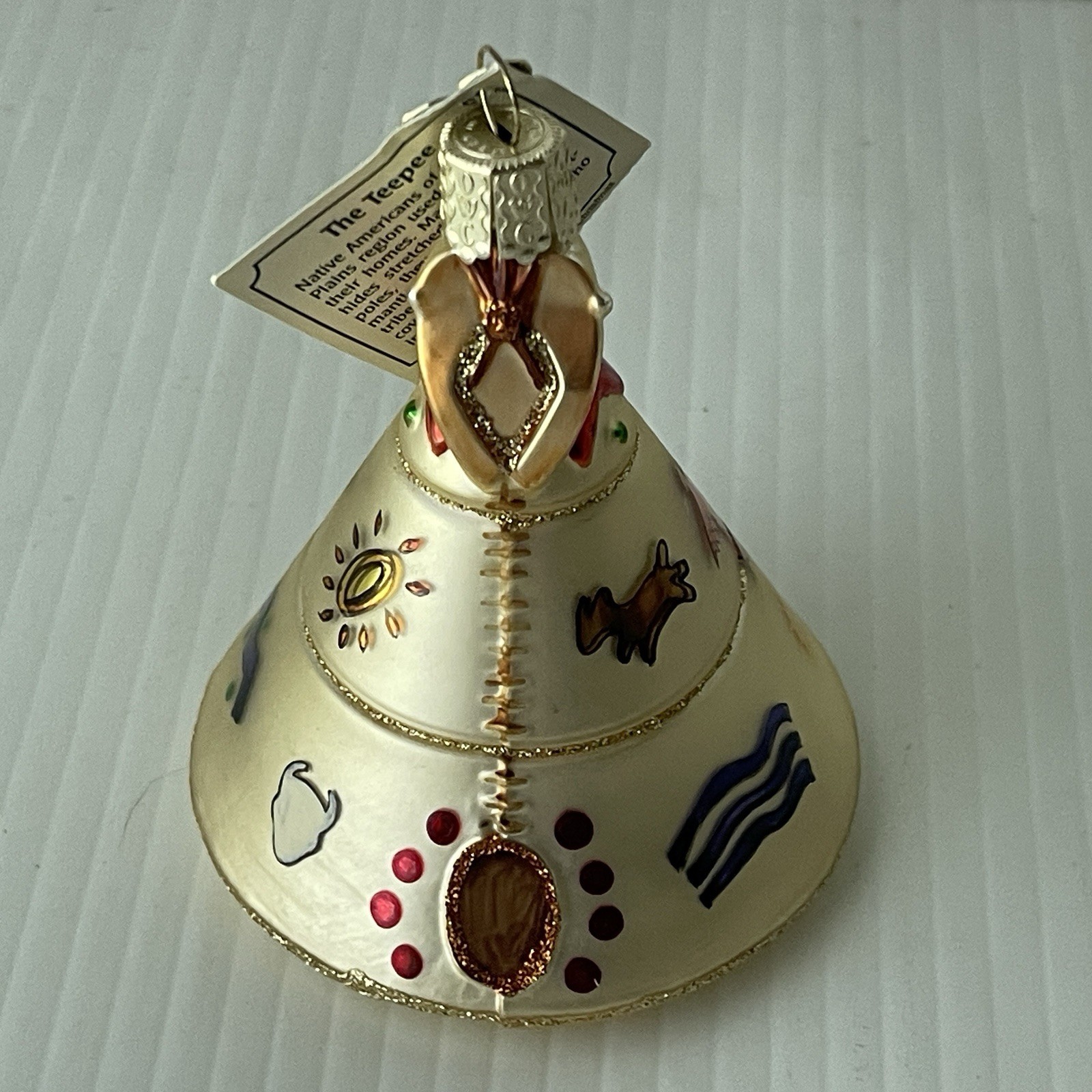 Old World Ornament OWC Teepee Christmas Native American Glass With Tag Old World Ornament OWC Teepee Christmas Native American Glass With Tag