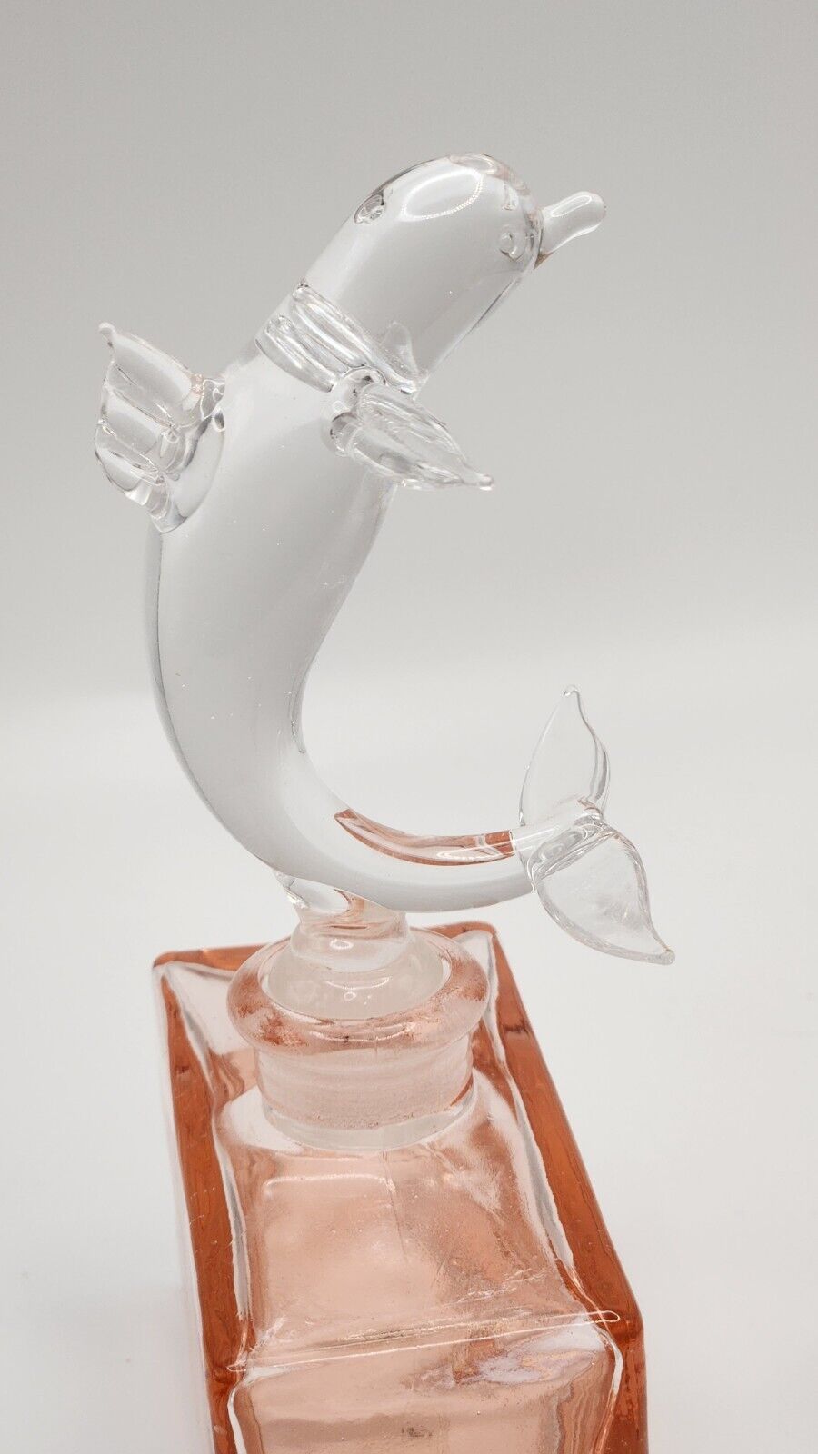 VINTAGE Pink Womens Glass Perfume Bottle with dabber Beautiful UNIQUE 