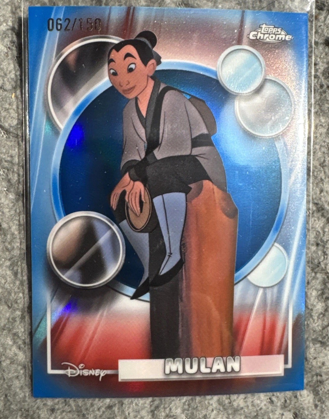 MULAN 2026 TOPPS CHROME DISNEY BLUE REFRACTOR #62/150 MULAN 2026 TOPPS CHROME DISNEY BLUE REFRACTOR #62/150