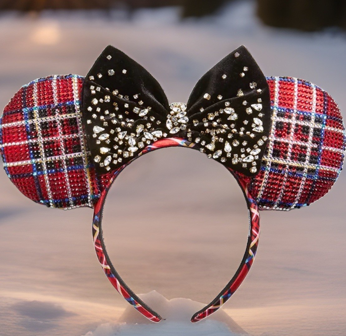 Disney x BaubleBar Christmas Jeweled Plaid Minnie Mouse Ears Headband BNWT Disney x BaubleBar Christmas Jeweled Plaid Minnie Mouse Ears Headband BNWT