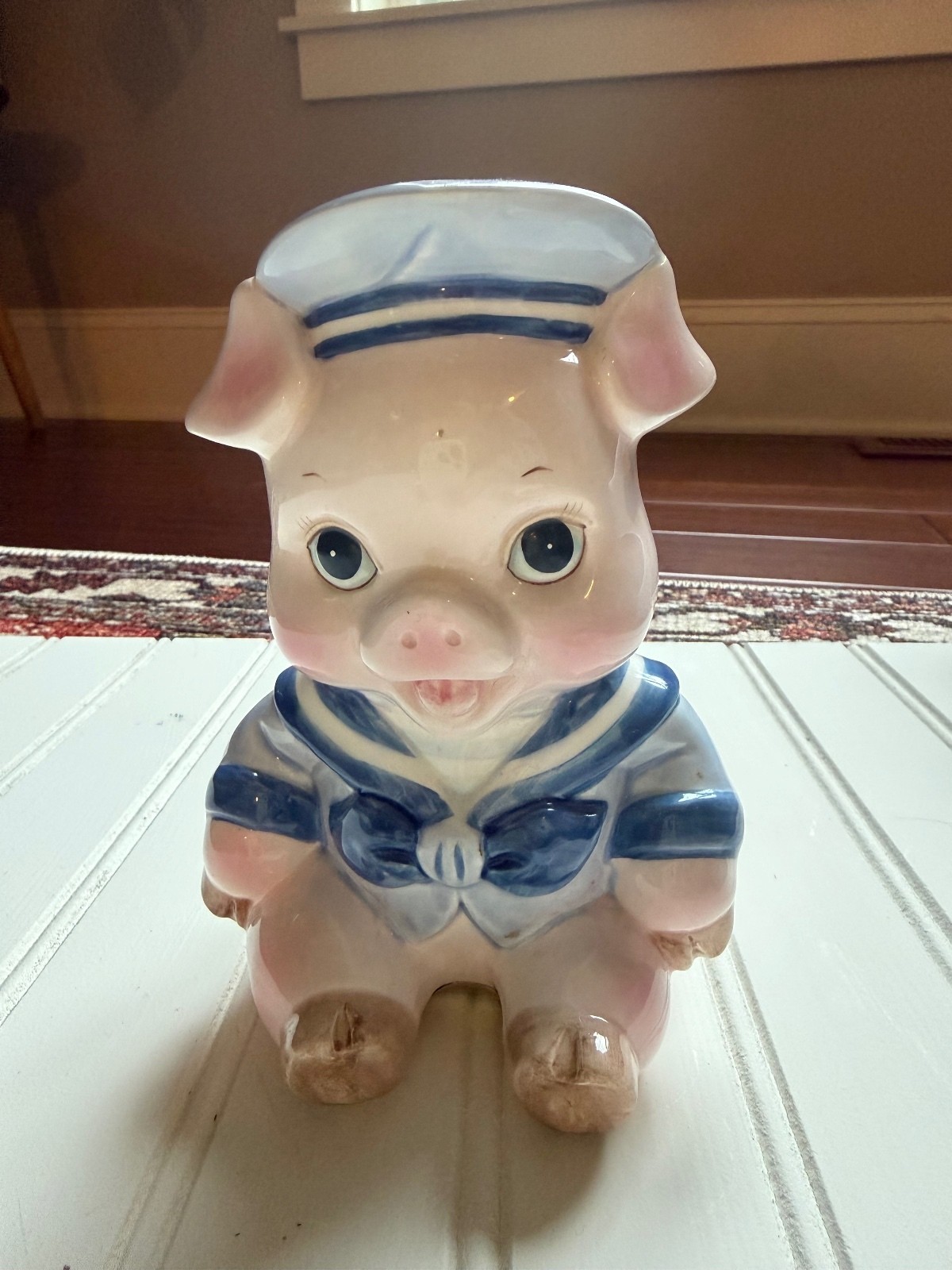 Vintage 1989 Enesco Sailor Pig Piggy Bank Ceramic Hand Painted Sri Lanka VTG Vintage 1989 Enesco Sailor Pig Piggy Bank Ceramic Hand Painted Sri Lanka VTG