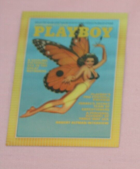 BUNNY BUTTERFLY GIRL 1995 PLAYBOY CHROMIUM COVER CARD EDITION 1 #52 AUGUST 1976