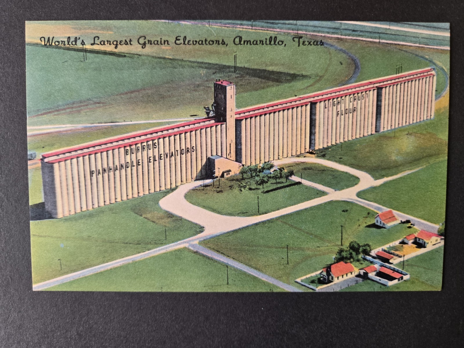 World\'s Largest Grain Elevators Amarillo Texas Linen Postcard c.1940\'s World\'s Largest Grain Elevators Amarillo Texas Linen Postcard c.1940\'s