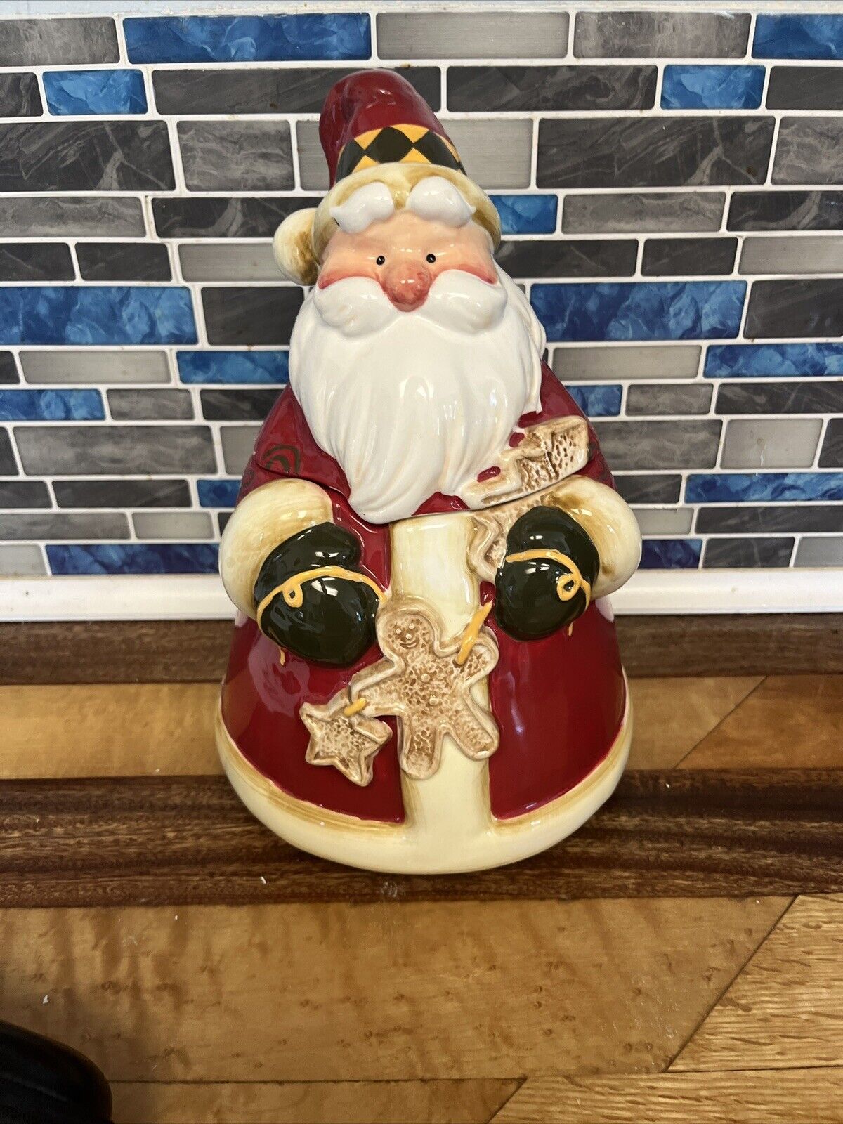 Vintage Ceramic Santa Christmas Cookie Jar
