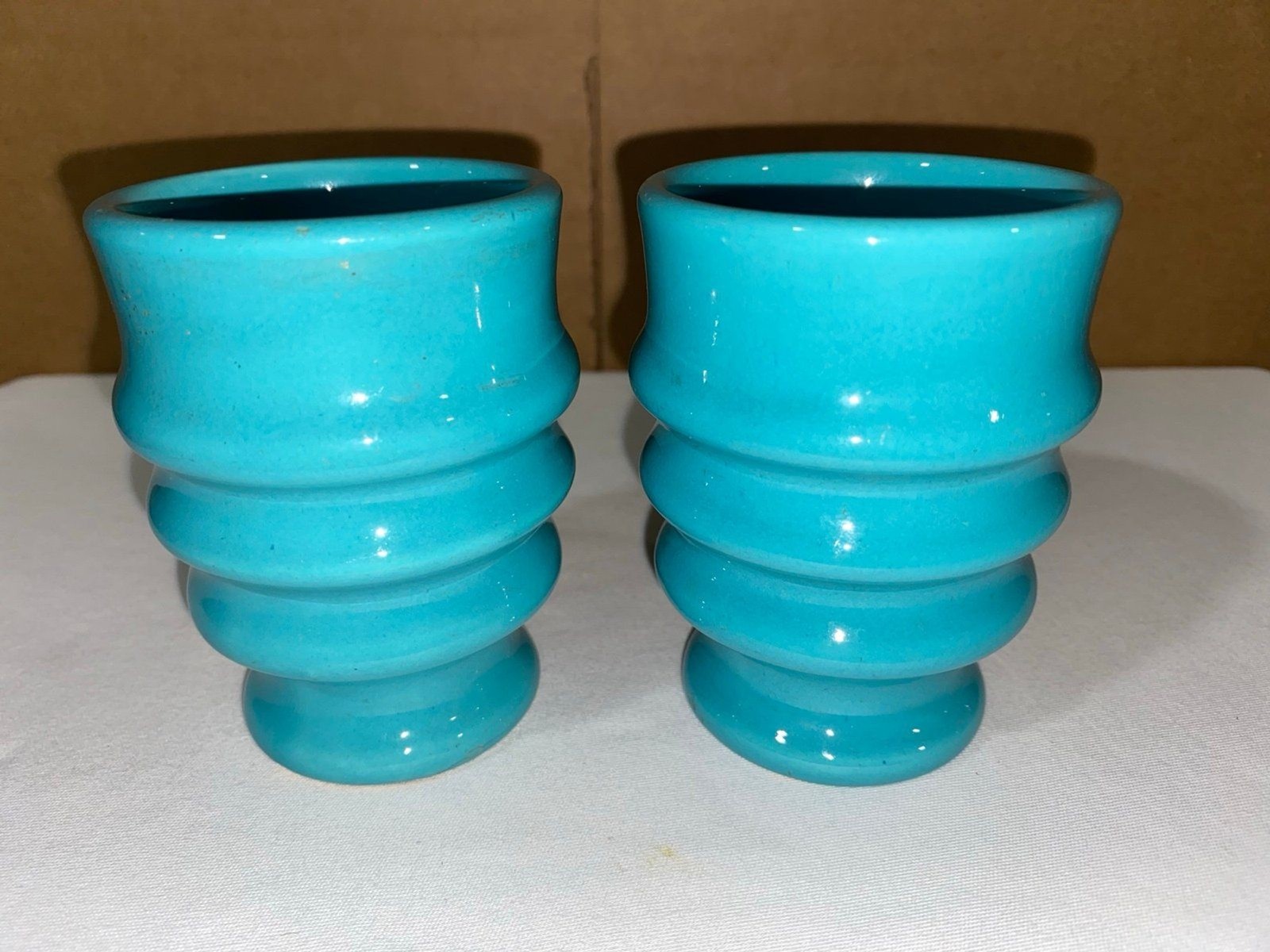 2 Metlox Poppytrail Blue 5oz Mug Tumbler