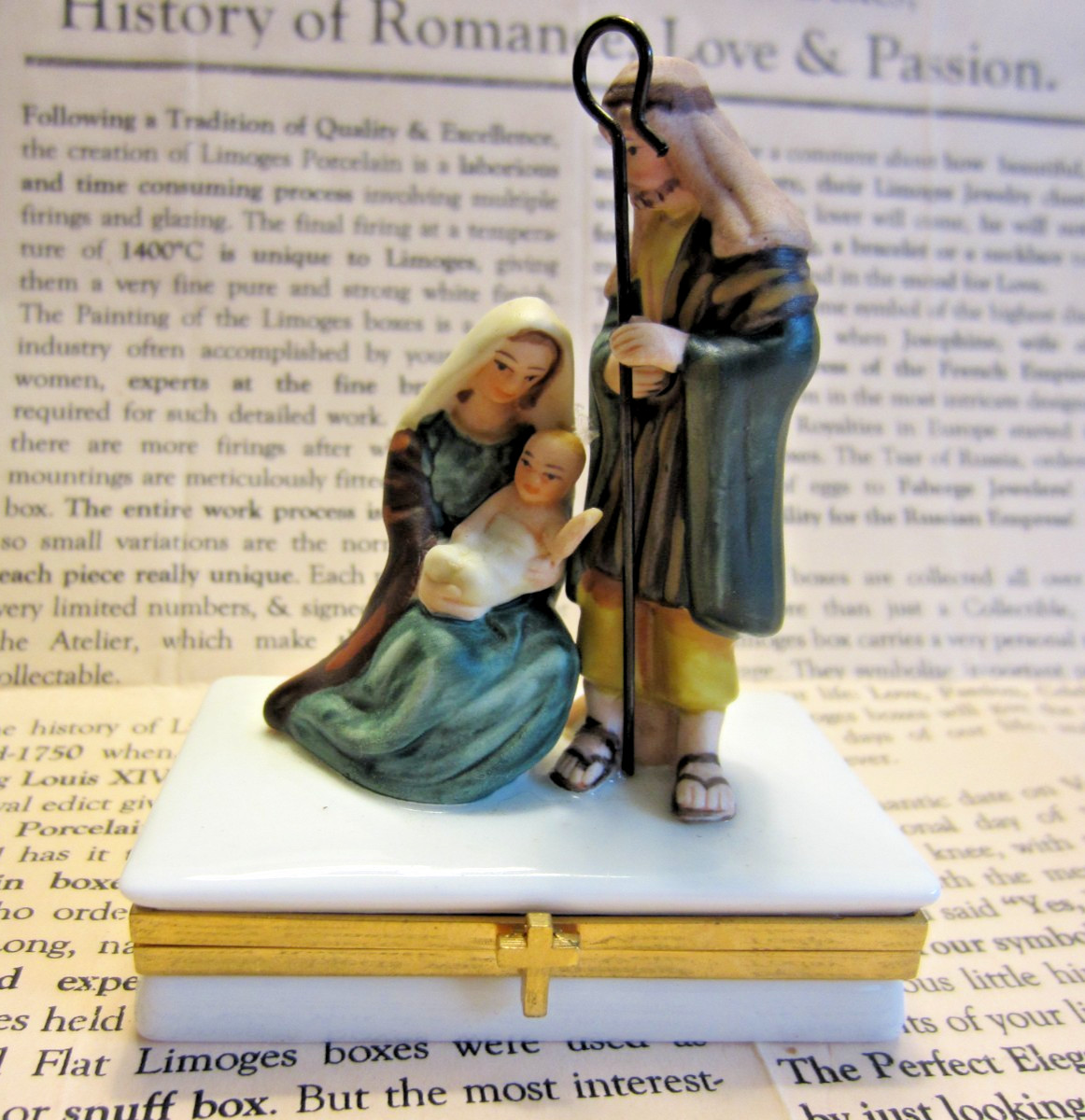 LTD ED LIMOGES Porcelain NATIVITY Hinged Trinket Box LTD ED LIMOGES Porcelain NATIVITY Hinged Trinket Box