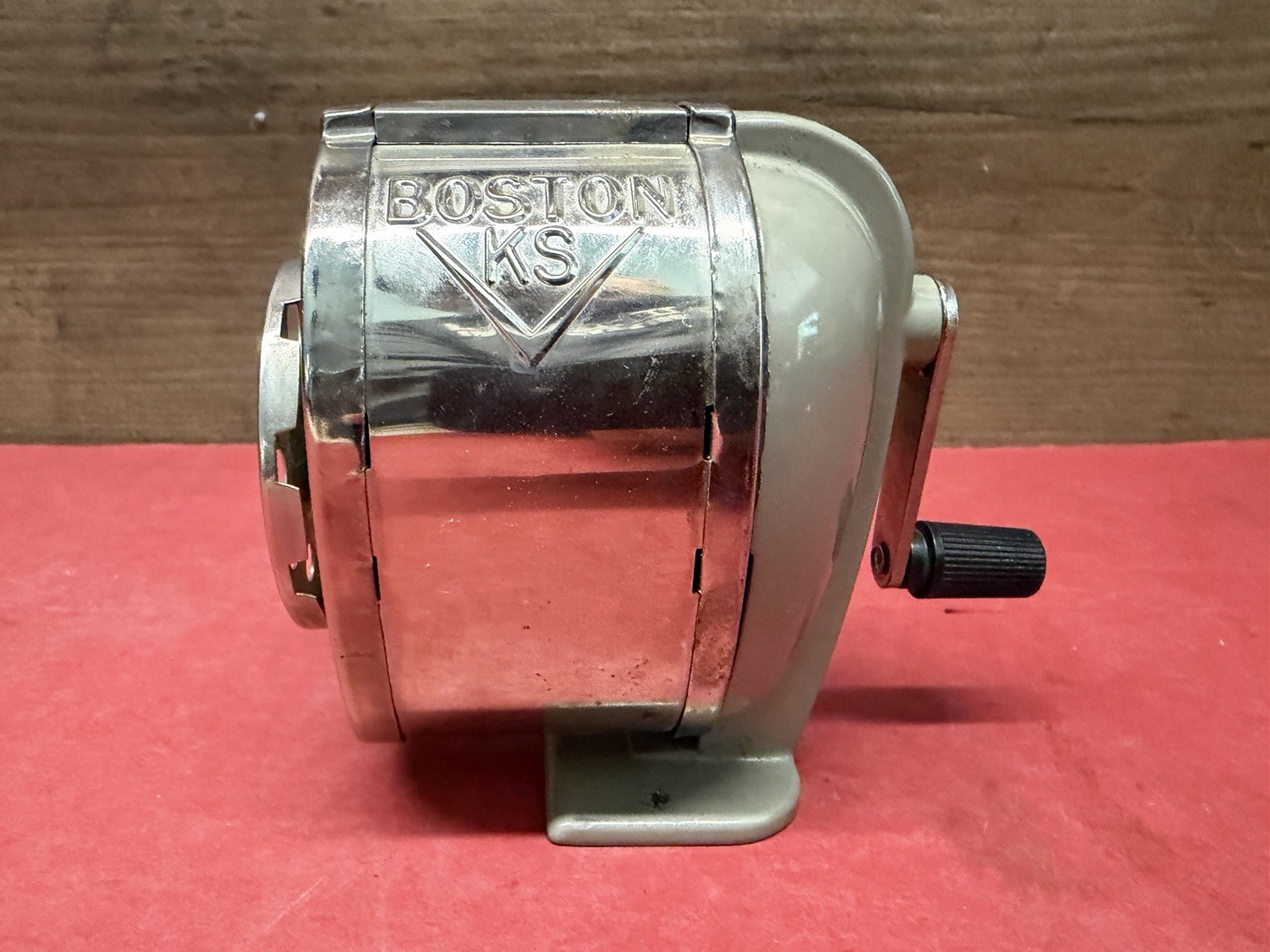 Vintage Boston KS Pencil Sharpener Hand Crank 8-Hole USA Made Great Vintage 