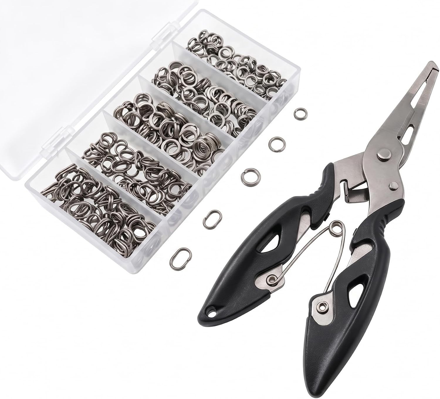 Small Split Ring Assortment Kit - 300Pcs Stainless Steel Fishing Oval Split Ring