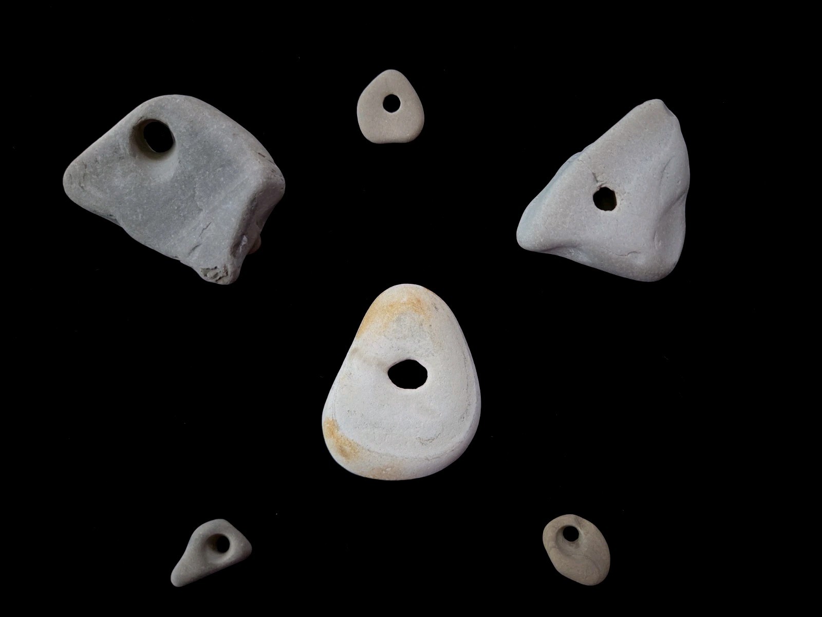 Hag Stone, Fairy Stone, Hex Stone, Naturally Formed, Beach Rock with Hole, Lot 