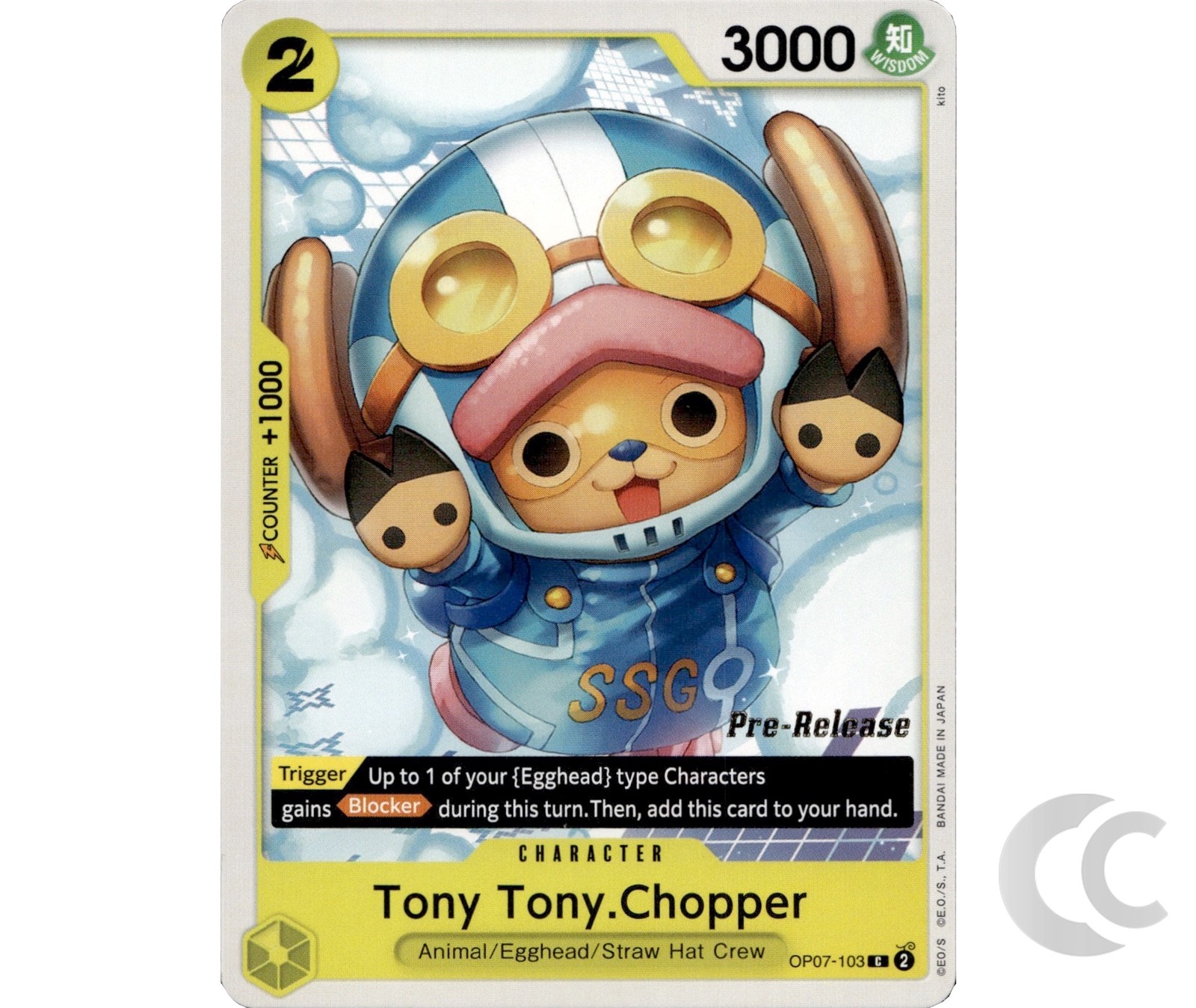 Tony Tony.Chopper OP07-103 Pre Release Stamp ONE PIECE Card Game English NM