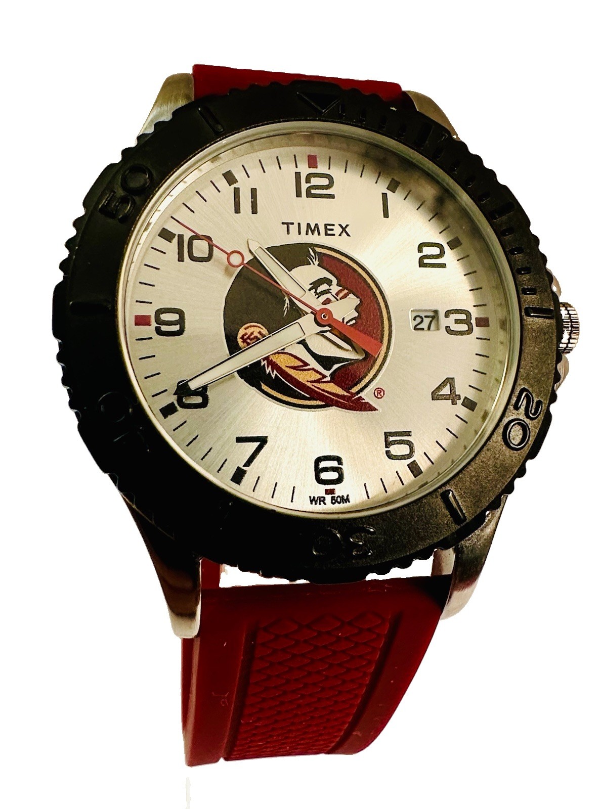 TIMEX Florida State Seminoles FSU 42m Men’s Watch Red Strap New Battery Works TIMEX Florida State Seminoles FSU 42m Men’s Watch Red Strap New Battery Works