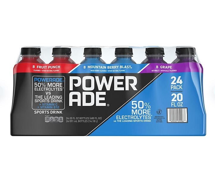POWERADE Variety Pack Sports Drink, 20 fl. oz., 24 pk.