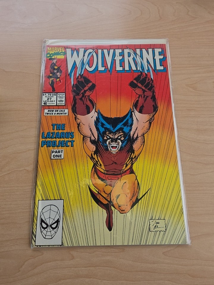 Marvel Wolverine #27 The Lazarus Project Pt 1 (1990) Jim Lee Cover Direct Marvel Wolverine #27 The Lazarus Project Pt 1 (1990) Jim Lee Cover Direct