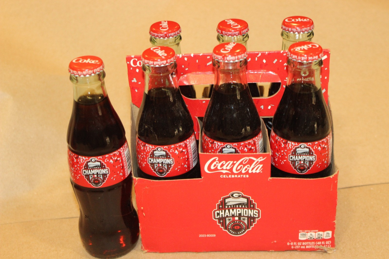 Coca-Cola Bottle Georgia Bulldogs 2022 National Championship Back to Back UGA Coca-Cola Bottle Georgia Bulldogs 2022 National Championship Back to Back UGA