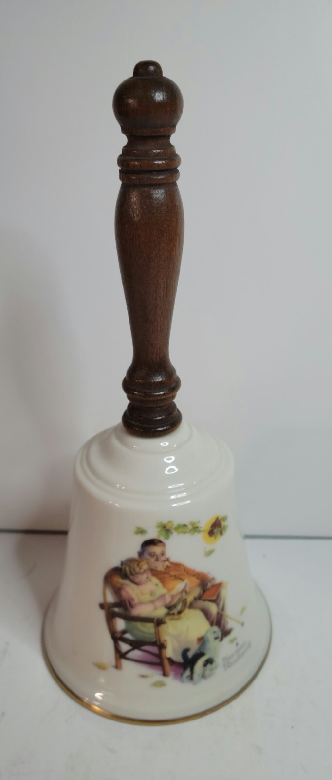 Gorham Fine China Norman Rockwell Hand Bell 1977  \