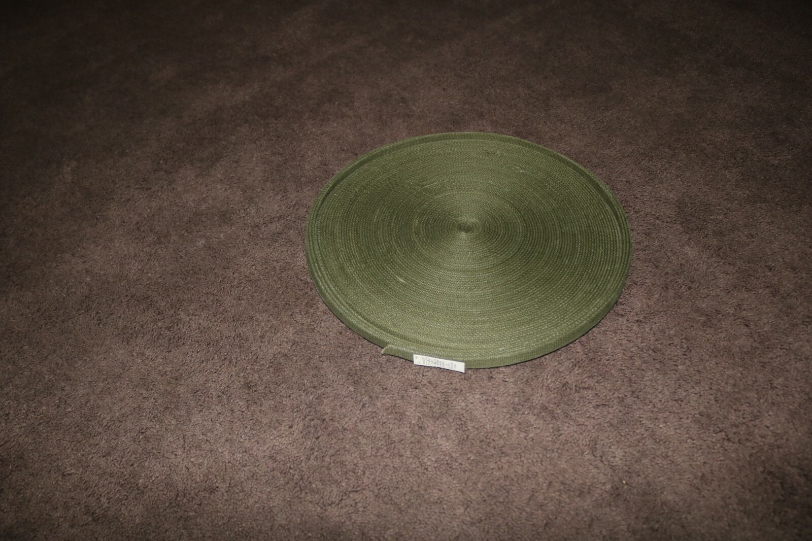 NOS WWII OD 5/8 wide canvas webbing 40 yard roll 1945 dated JQMD