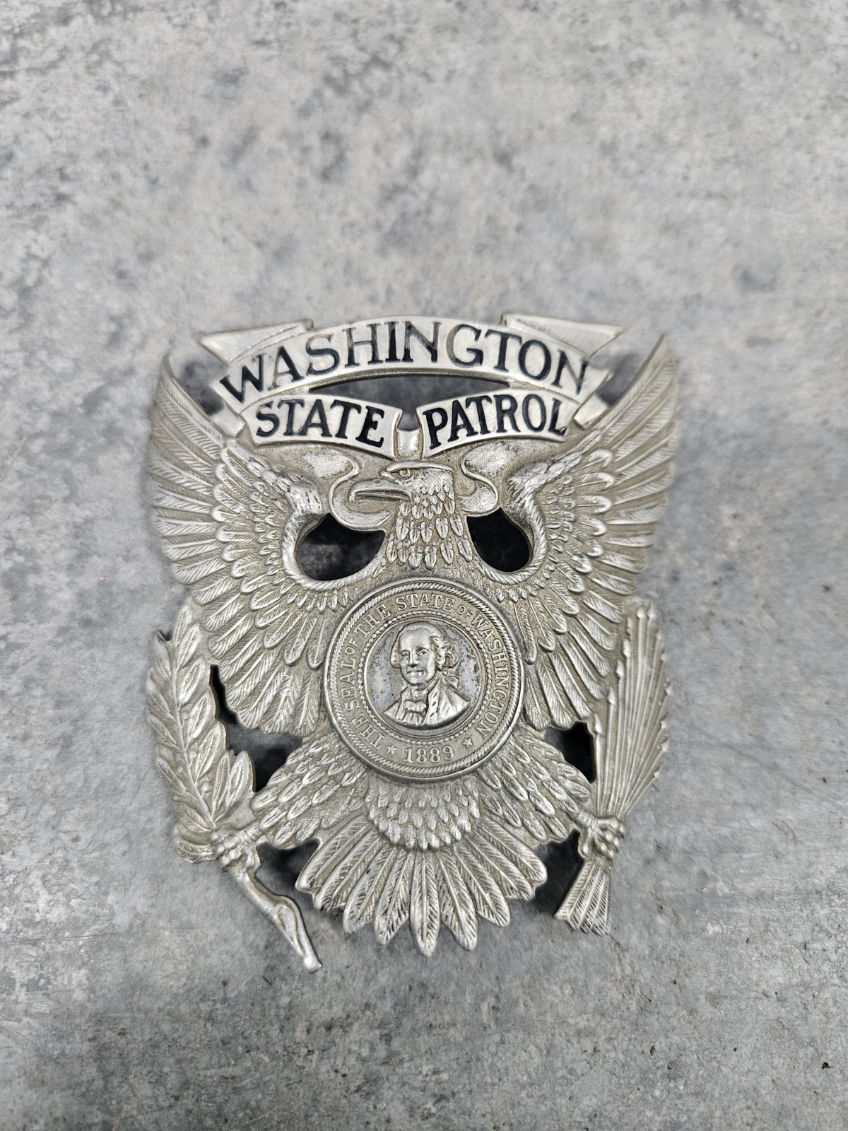 Vintage Obsolete Washington State Patrol Hat Badge