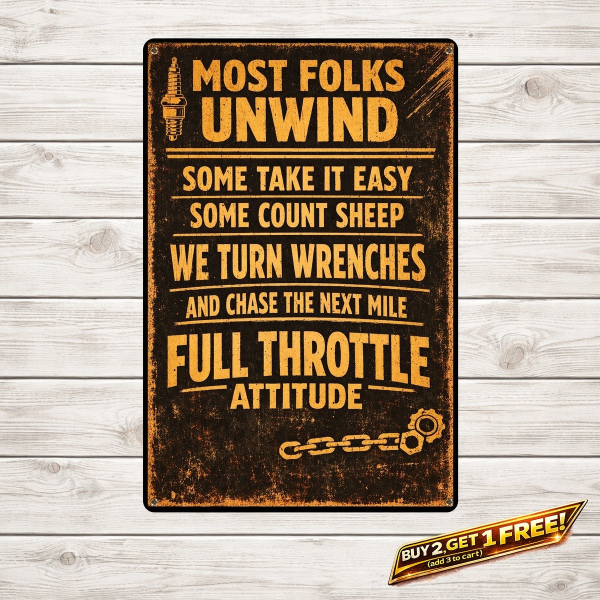 Funny Biker Quote Tin Sign Retro Motorcycle Humor Wall Decor 8x12