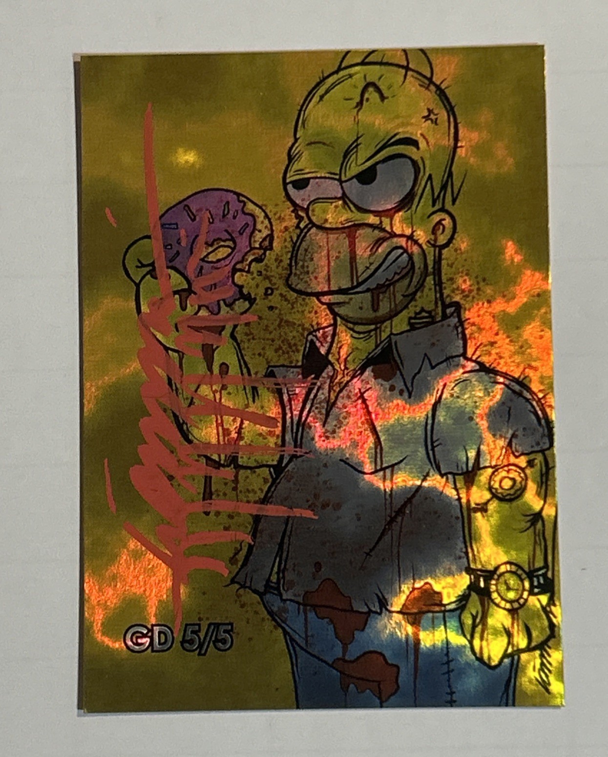 Gorkem Demir Signed Battle Damaged Homer Variant Card 5/5 Artist Proof NM+🔥