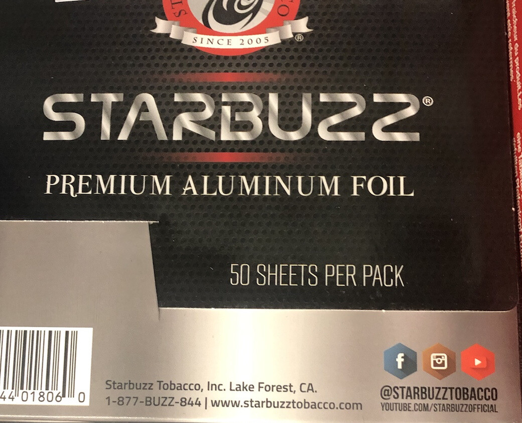 Official STARBUZZ High Quality Pre-poked & Cut Hookah Foil 50ct