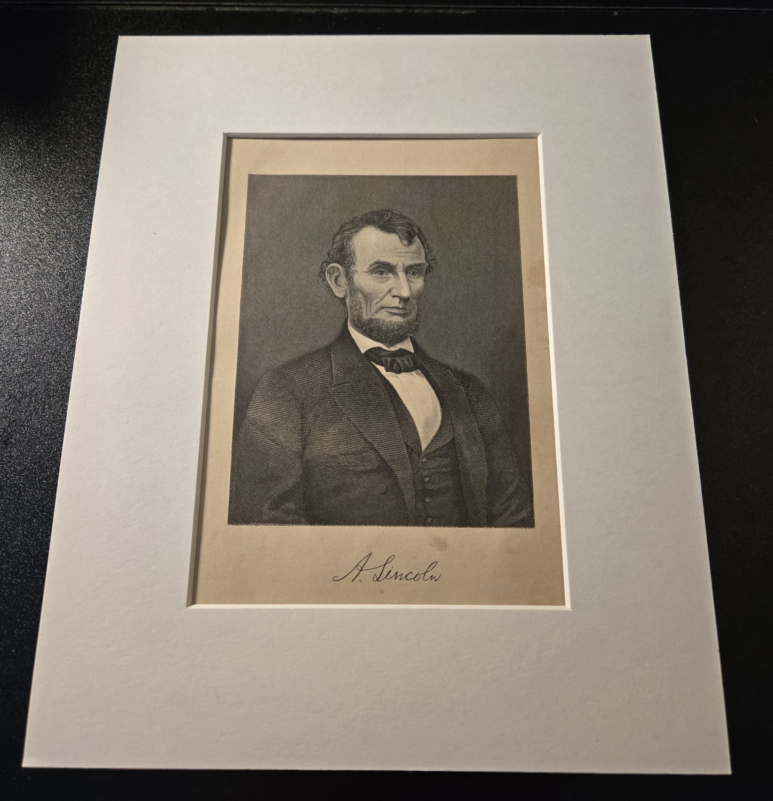 President Abraham Lincoln Vintage 1800\'s White House Portrait w/Signature