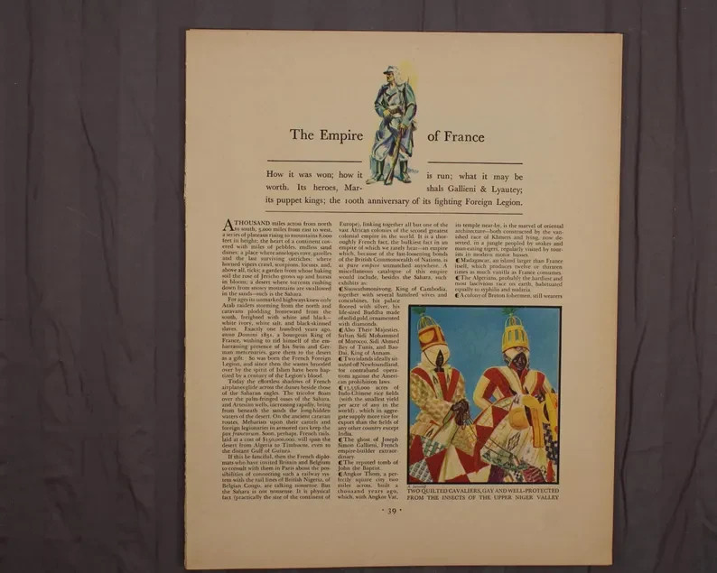 1931 Fortune Magazine French Empire Colonial Pages William Longyear Maps
