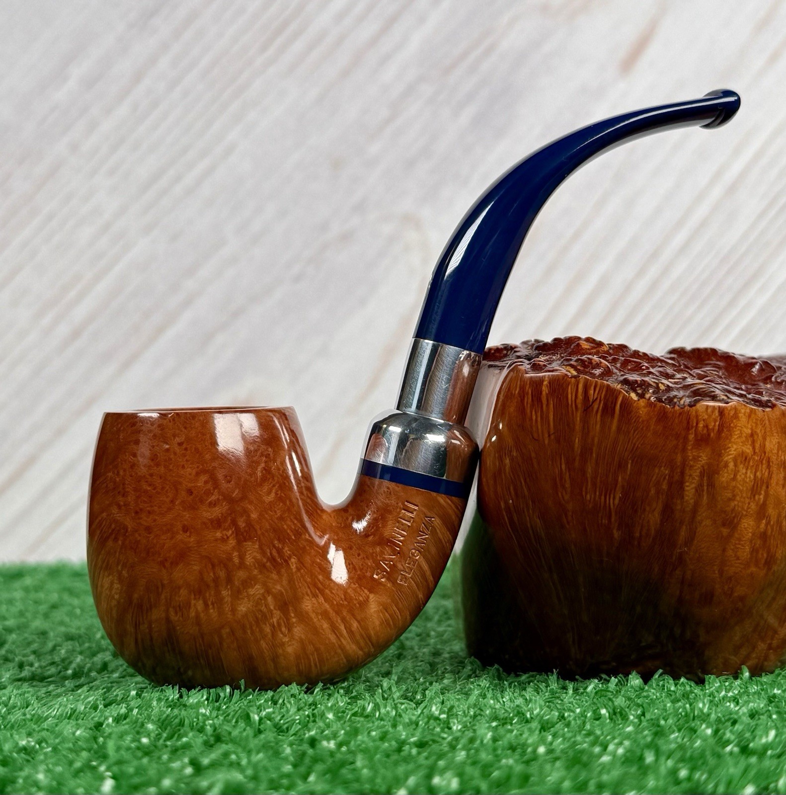 SAVINELLI ELEGANZA 614 FULL BENT BILLIARD (6MM) ESTATE PIPE. NEAR MINT