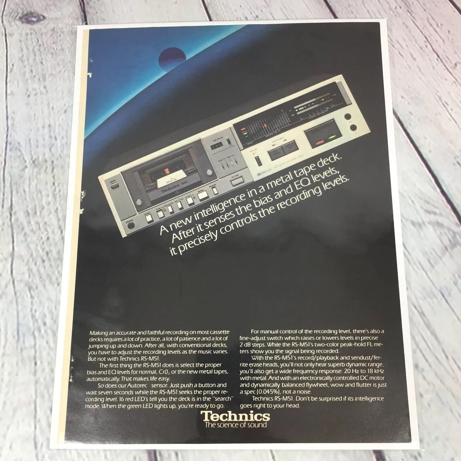 1980s Technics Cassette Tape Deck Vtg Print Ad/Poster Promo Art Magazine Page