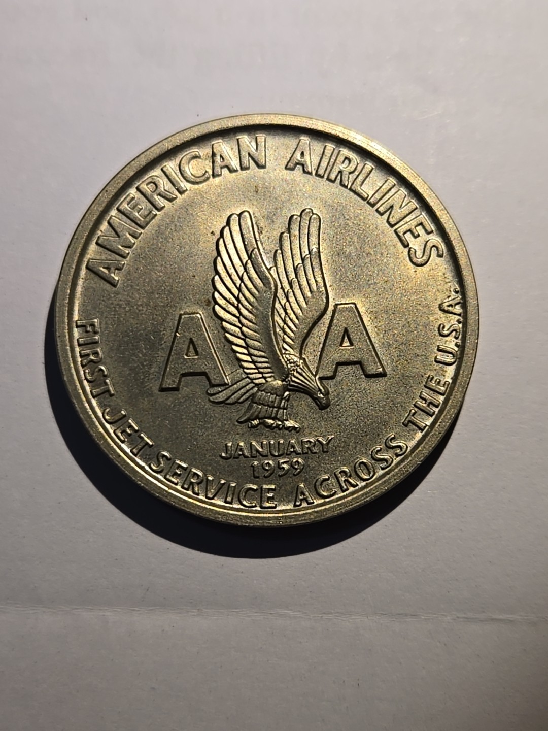 Vintage 1959 American Airlines Medallion 707 JET FLAGSHIP Memorabilia 