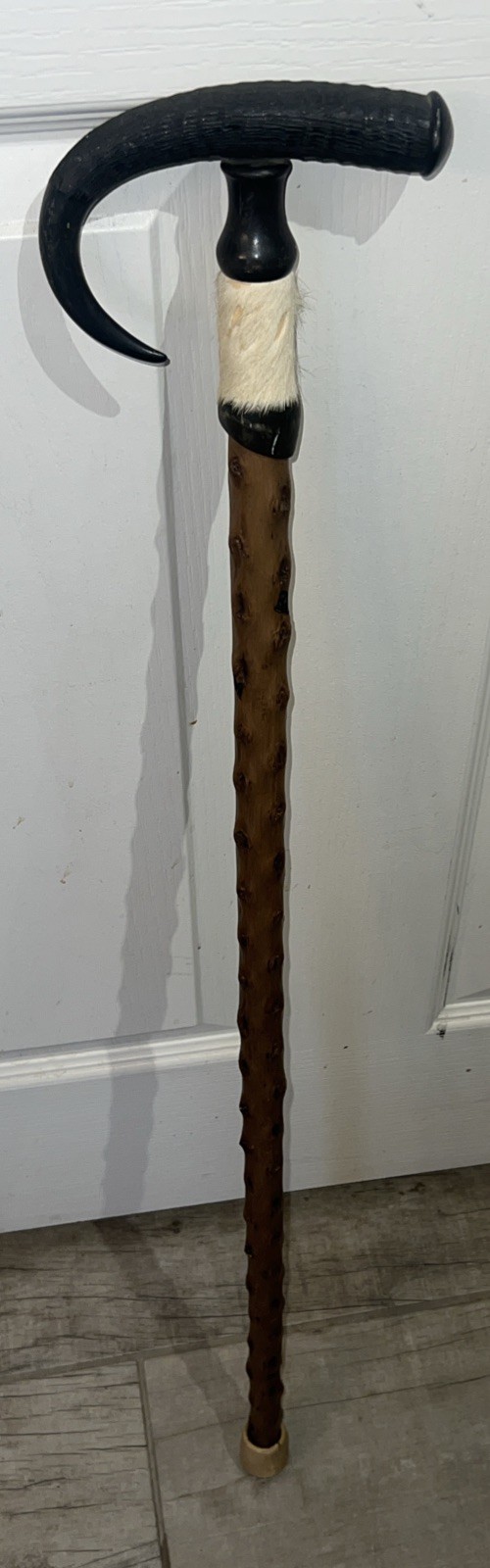 Vintage Rigi-Kulm Swiss Alps Cane Horned Walking Stick 33.5” Nice Rare