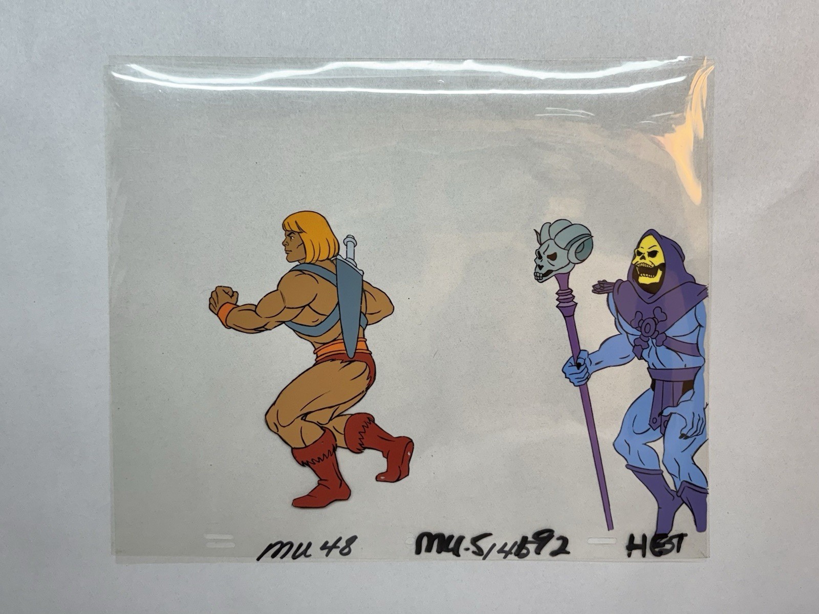 2x Cel Lot HE MAN Masters of Universe MOTU Original Animation SKELETOR Havoc