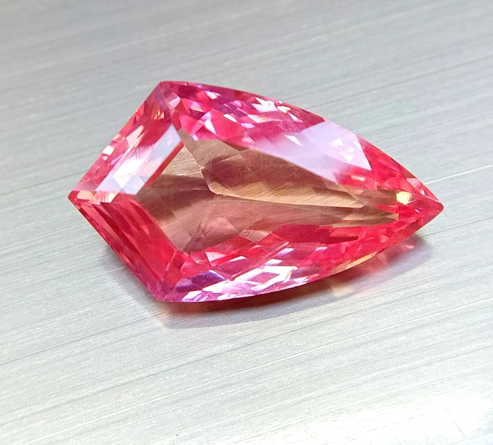 Natural Padparadscha Sapphire Fancy Cut Certified 10.52 Ct Loose Gemstone AAA+