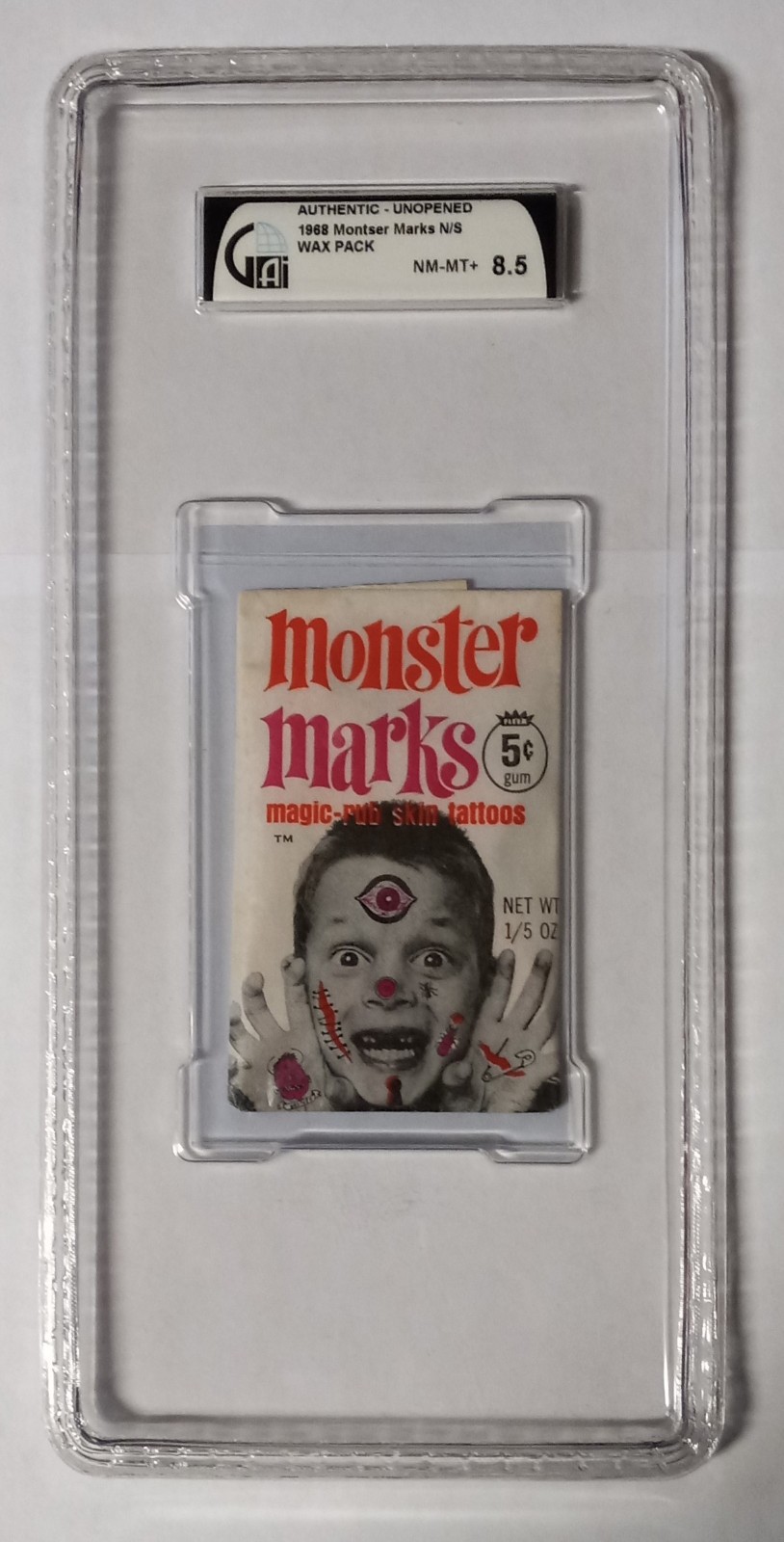 1968 Fleer Monster Marks Tattoos gum pack GAI 8.5 non-sports unopened rare HTF
