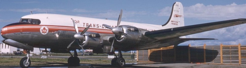 Canadair Four Canada Transport Airplane Mahogany Kiln Dry Wood Model Small New