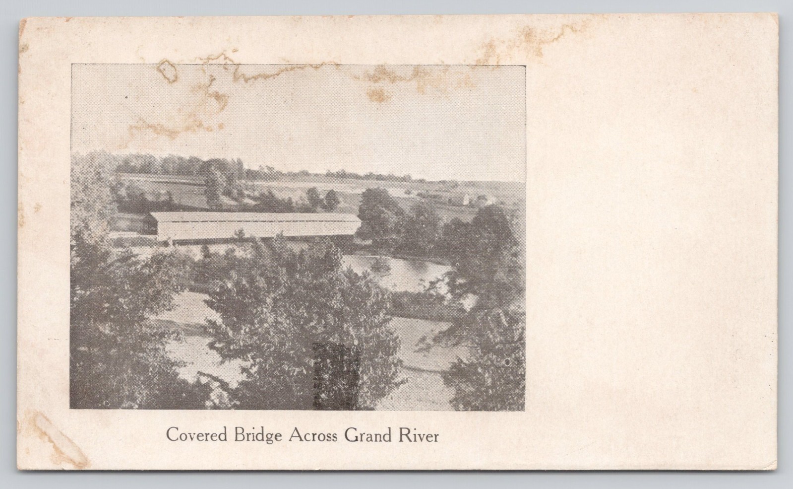 Covered Bridge across Grand River Postcard