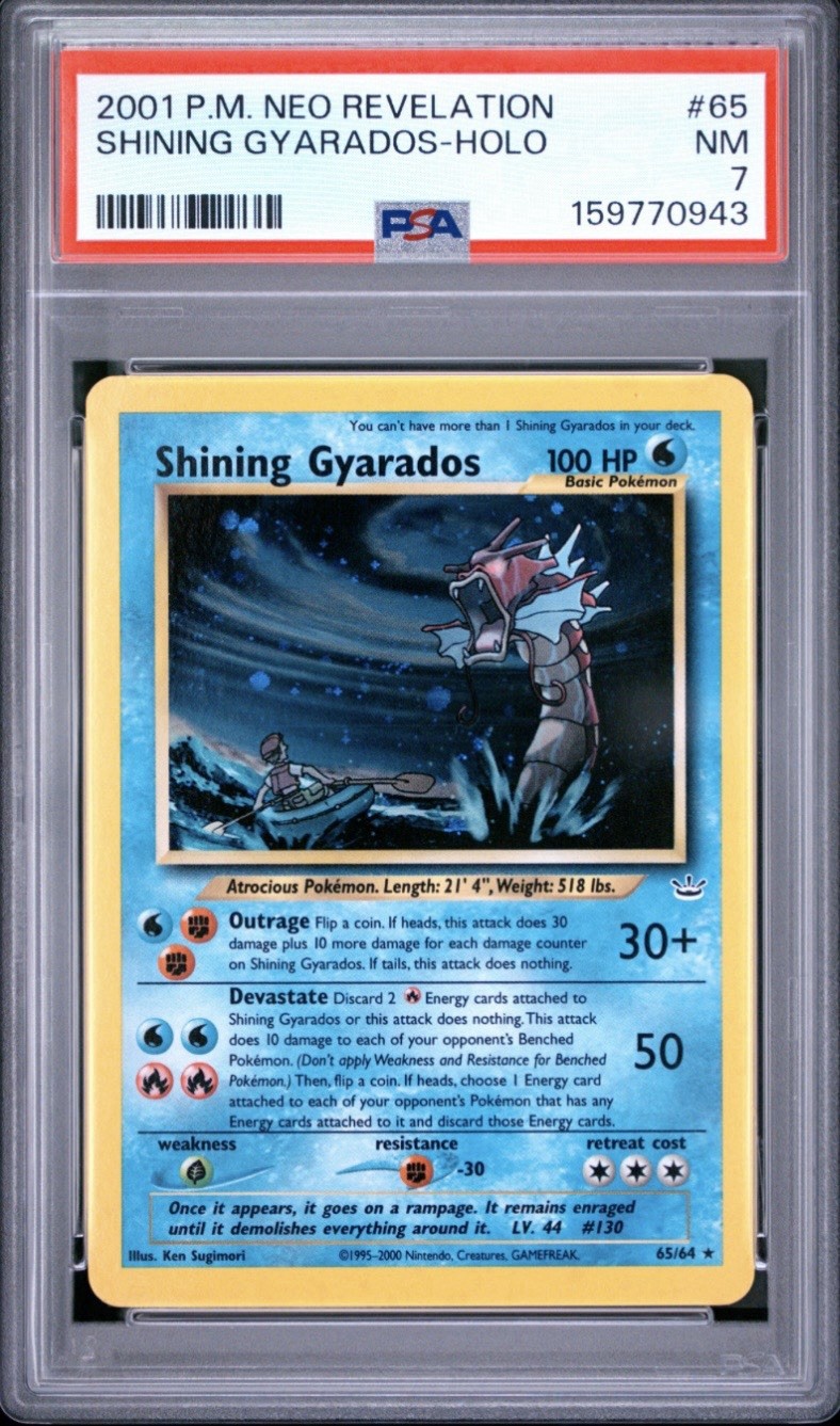 Shining Gyarados 65/64 PSA 7 NM 2001 Pokémon Neo Revelation Secret Rare Holo Shining Gyarados 65/64 PSA 7 NM 2001 Pokémon Neo Revelation Secret Rare Holo