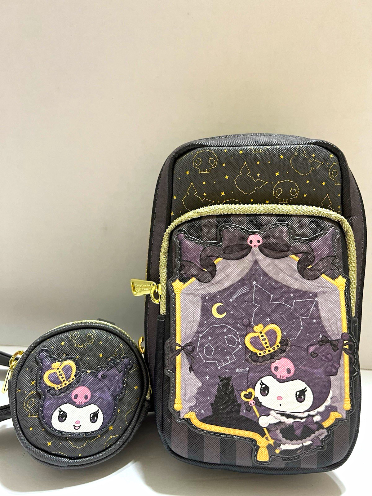 Loungefly Sanrio Kuromi 20th Anniversary Cell Phone Crossbody Bag with Coin Bag