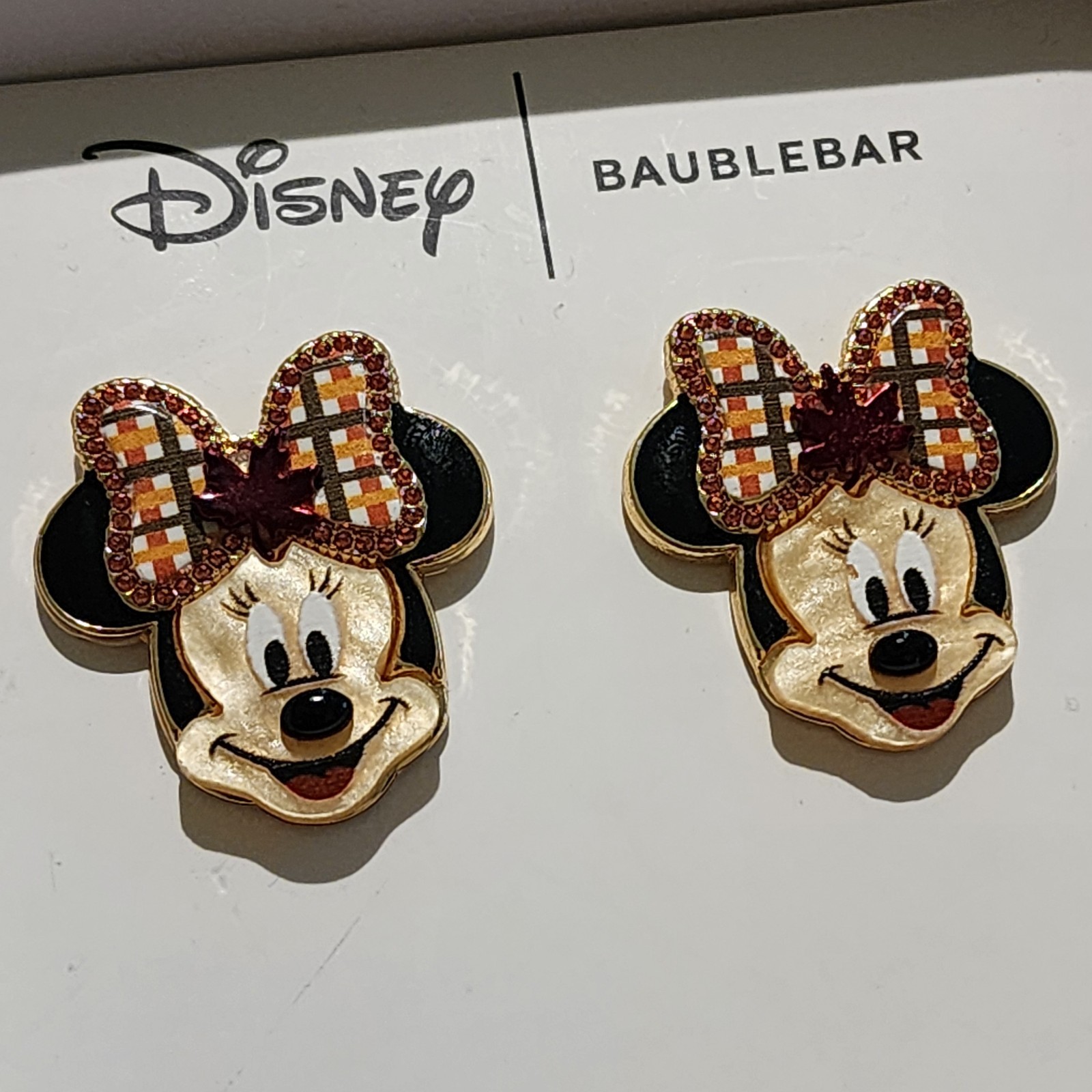 BaubleBar x Disney Halloween Minnie Mouse Stud Earrings NWT Fall Thanksgiving