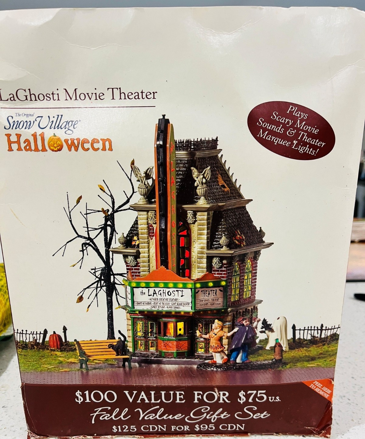 Dept 56 Snow Village Halloween LAGHOSTI MOVIE THEATER 56.55374