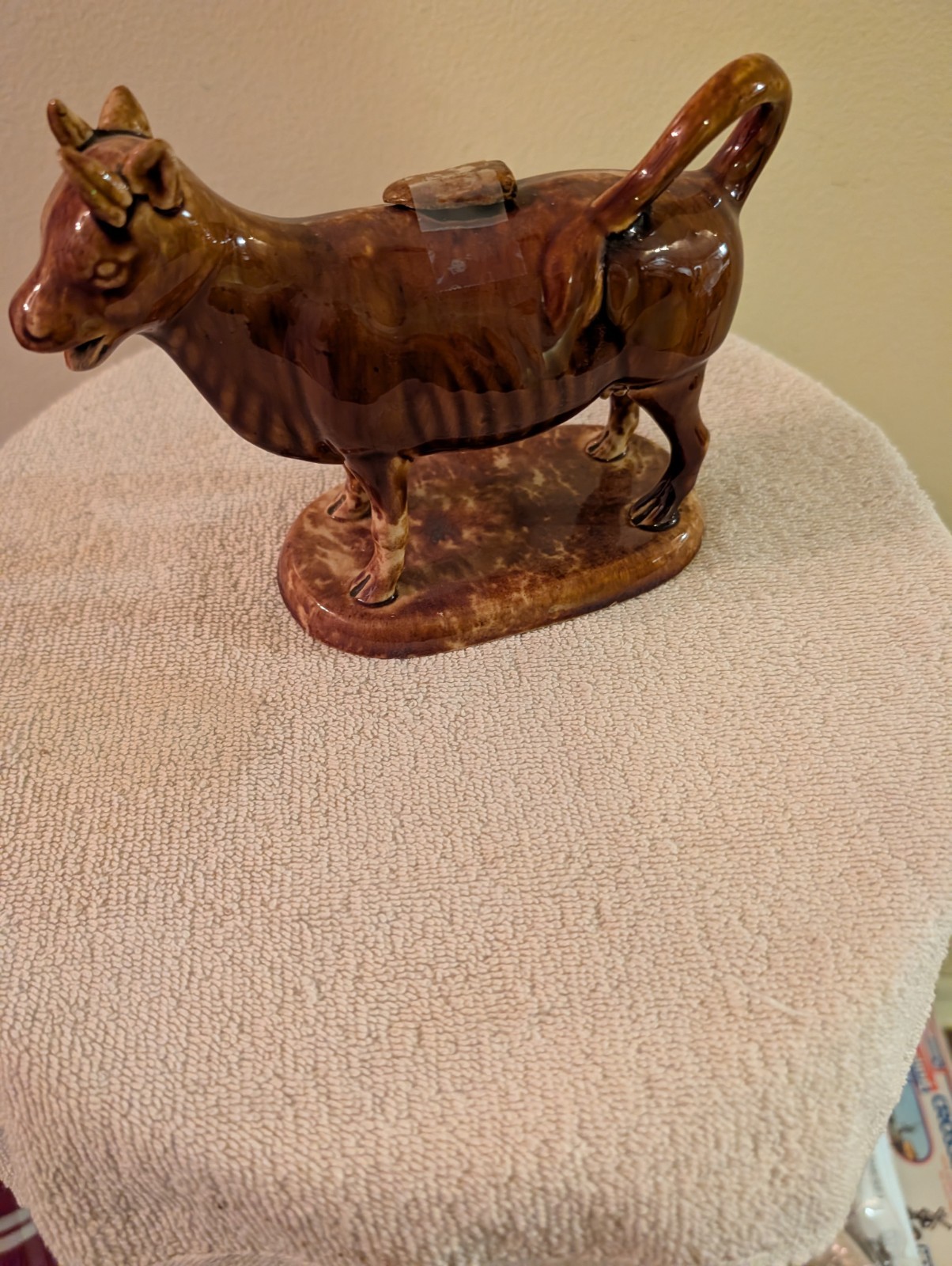 Antique Bennington Rockingham Glaze Cow Creamer c.1849-1858 Antique Bennington Rockingham Glaze Cow Creamer c.1849-1858
